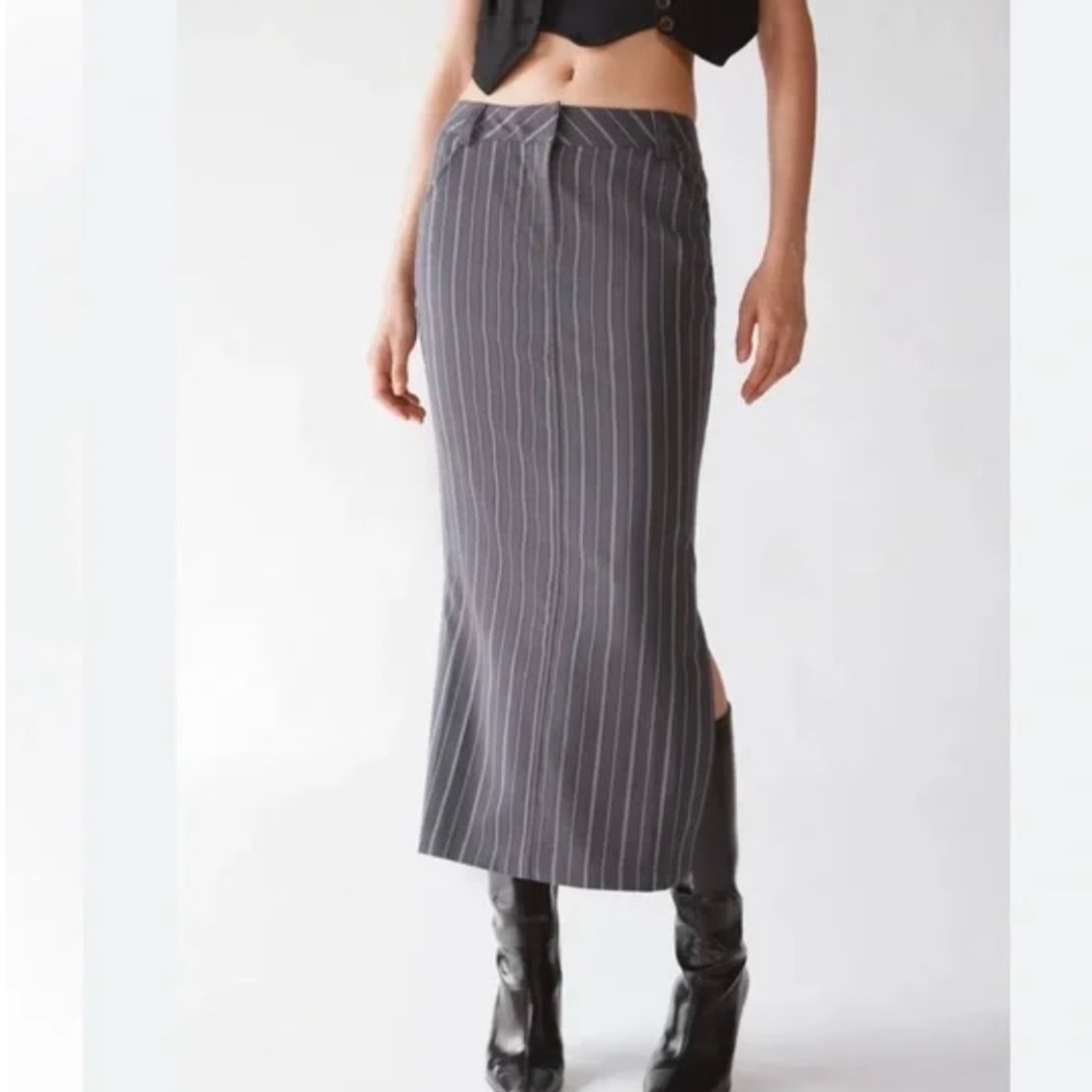 NWOT . Urban Outfitters Pinstripe Maxi Skirt.